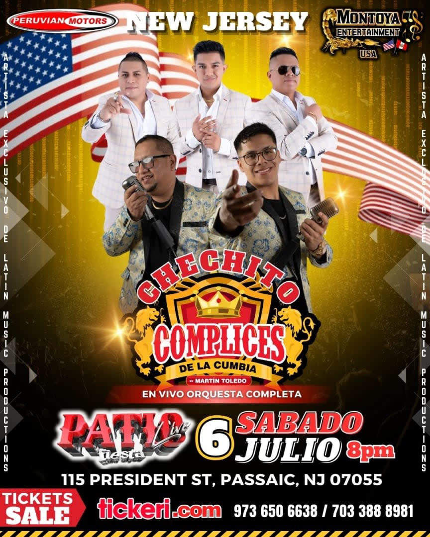 Event - CHECHITO Y LOS COMPLICES DE LA CUMBIA - Passaic, NJ - Sat, July 6, 2024} | concert tickets