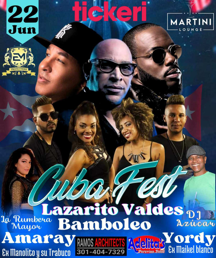 Event - CUBA FEST - LAZARITO VALDES Y BAMBOLEO  - Falls Church, VA - Sat, June 22, 2024} | concert tickets