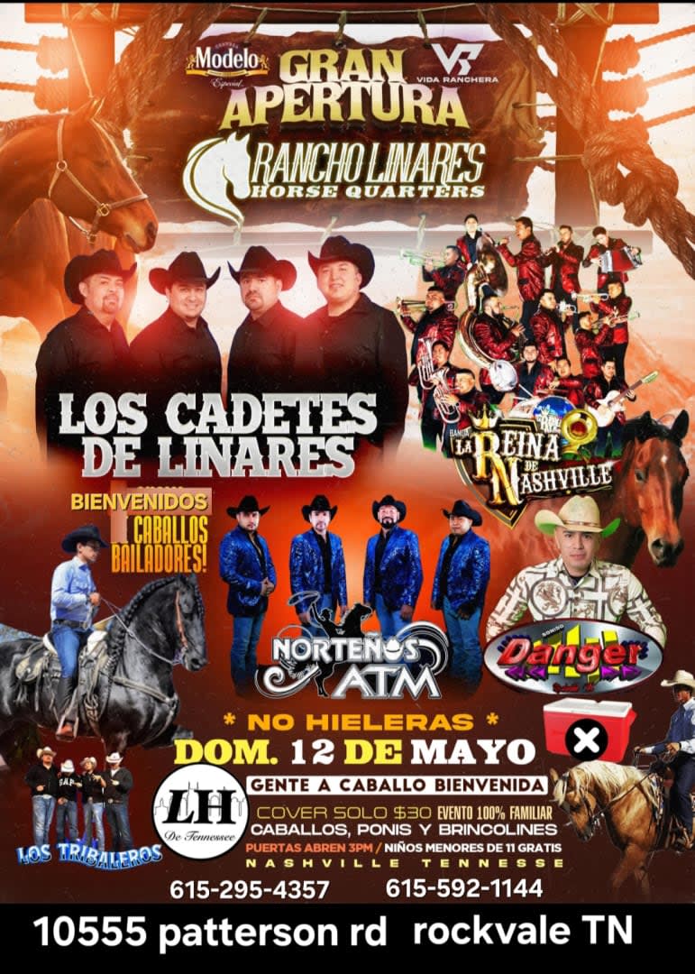 Event - TARDEADA EN EL RANCHO LINARES  - Rockvale, Tn - dom, 12 de mayo de 2024} | concert tickets