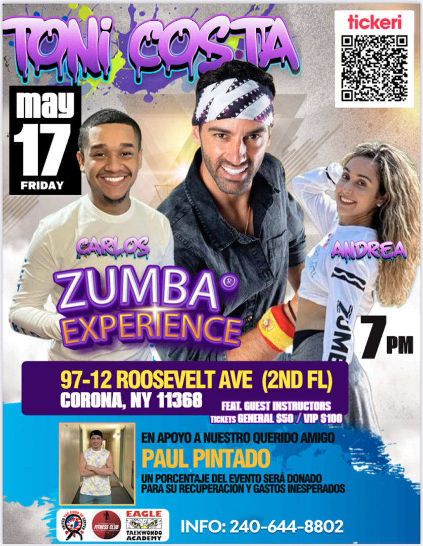Event - TONI COSTA ZUMBA® FITNESS EXPERIENCE - Corona, NY - vie, 17 de mayo de 2024} | concert tickets