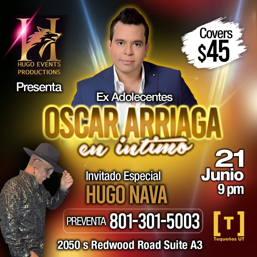 Event - OSCAR ARRIAGA EX ADOLESCENTES EN INTIMO  - West Valley City, UT - Fri, June 21, 2024} | concert tickets