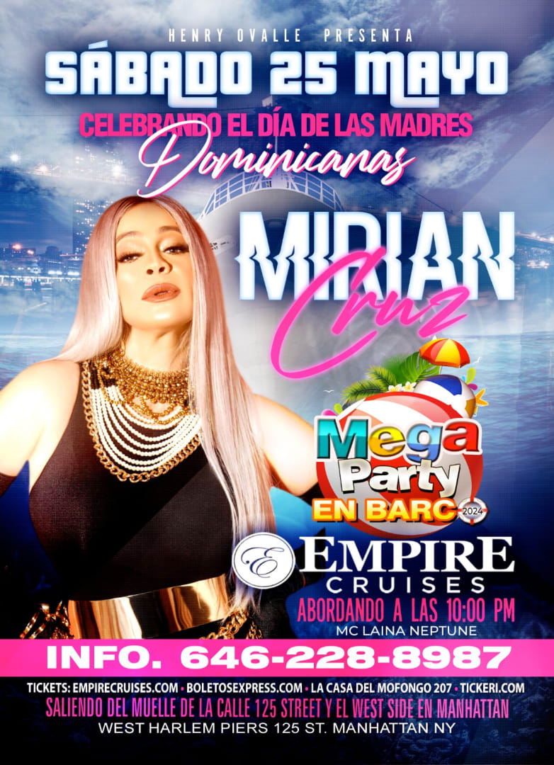 Event - MIRIAM CRUZ CELEBRANDO EL DIA DE LAS MADRES EN EL MEGA BARCO - NY, NY - Sat, May 25, 2024} | concert tickets