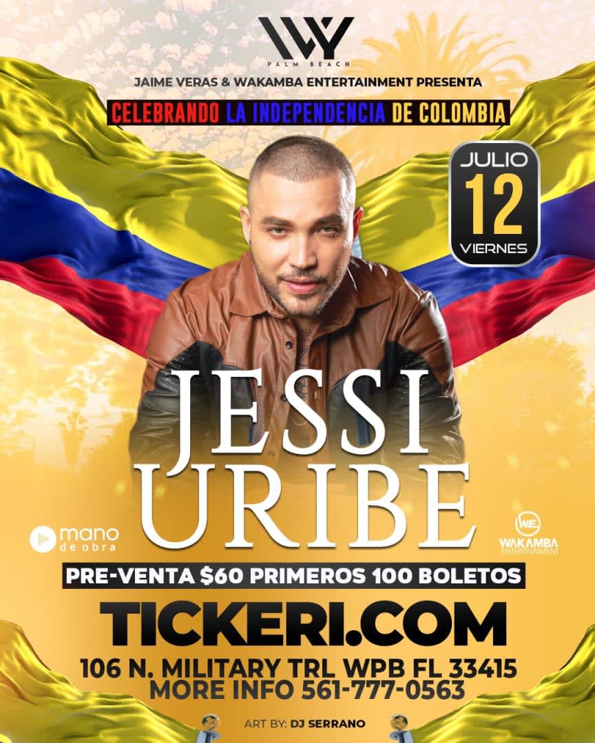 Event - JESSI URIBE EN CONCIERTO ! CELEBRANDO LA INDEPENDENCIA DE COLOMBIA - West Palm Beach, FL - Fri, July 12, 2024} | concert tickets