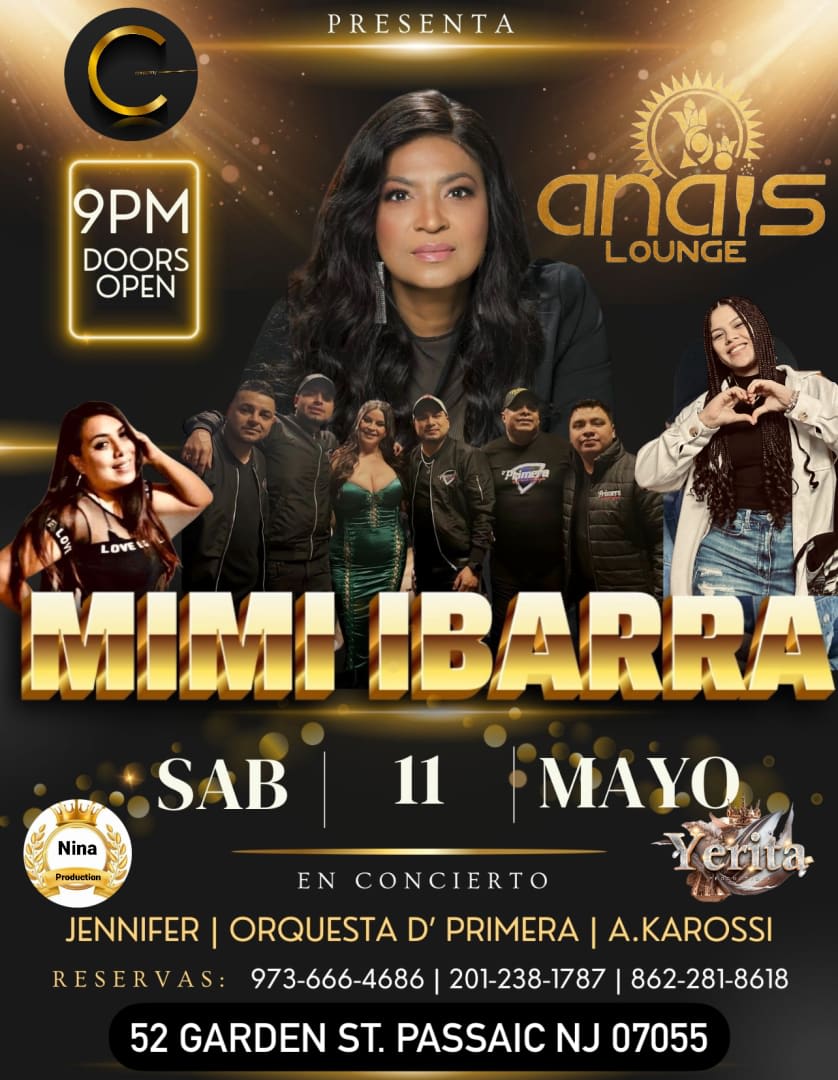 Event - MIMI IBARRA EN PATERSON  - Passaic, NJ - sáb, 11 de mayo de 2024} | concert tickets