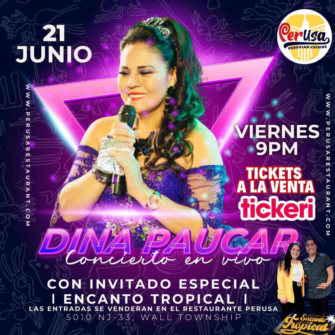 Event - DINA PAUCAR en NEW JERSEY  - Wall Township, NJ - vie, 21 de junio de 2024} | concert tickets