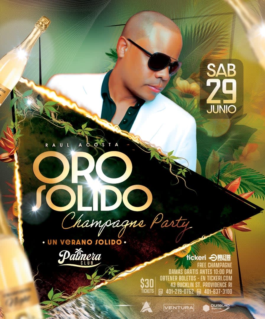 Event - RAUL ACOSTA - ORO SOLIDO En Vivo | PALMERA CLUB | PROVIDENCE, RI - Providence, RI - Sat, June 29, 2024} | concert tickets