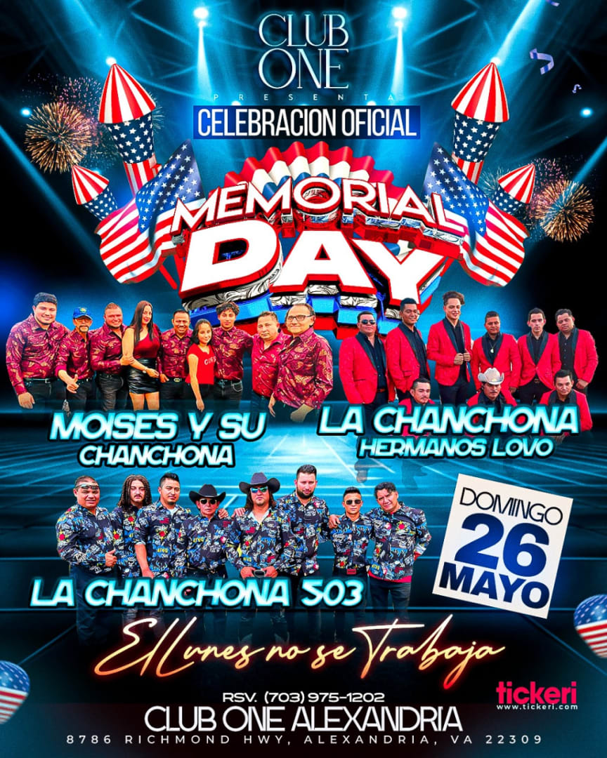 Event - CHANCHONA 503, CHANCHONA HERMANOS LOVO Y MOISES Y SU CHANCHONA AT CLUB ONE ALEXANDRIA  - Alexandria, VA - dom, 26 de mayo de 2024} | concert tickets