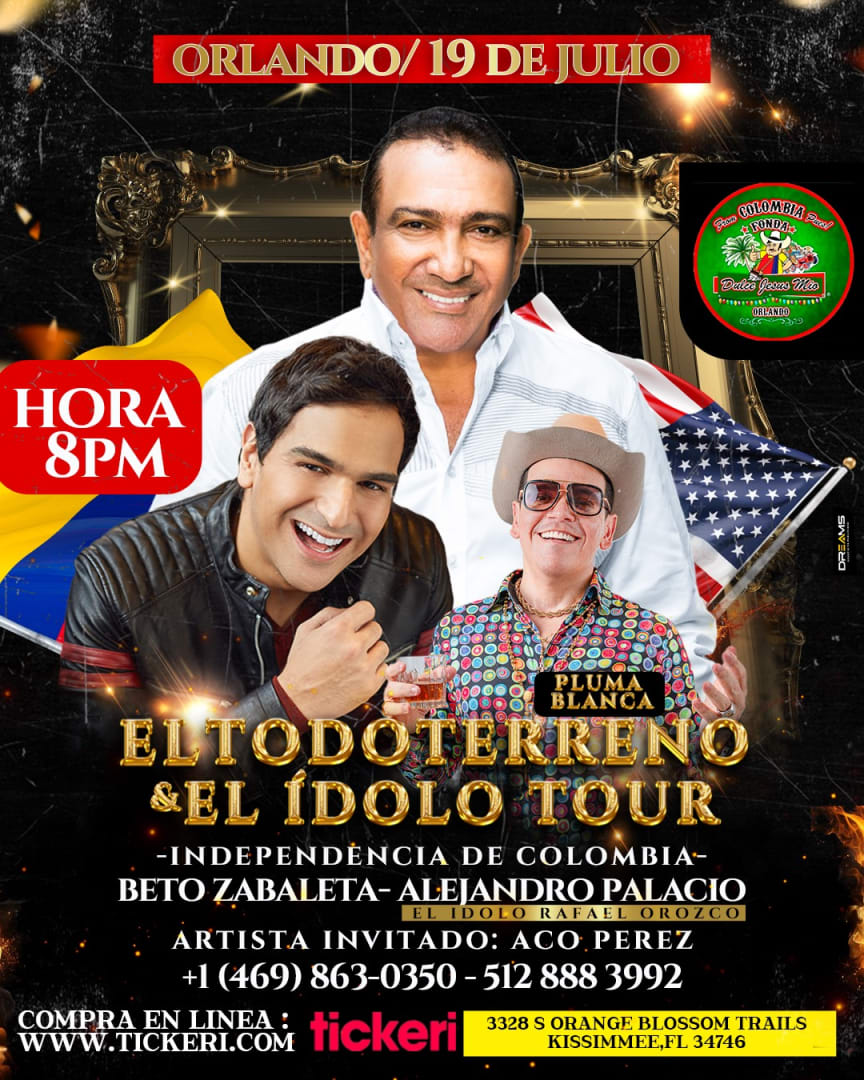 Event - EL TODO TERRENO Y EL IDOLO TOUR  - Kissimmee, FL - vie, 19 de julio de 2024} | concert tickets