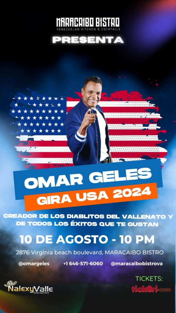 Event - OMAR GELES EL COMPOSITOR MAS GRANDE DEL PLANETA EN MARACAIBO BISTRO VIRGINIA BEACH - Virginia Beach, VA - sáb, 10 de agosto de 2024} | concert tickets