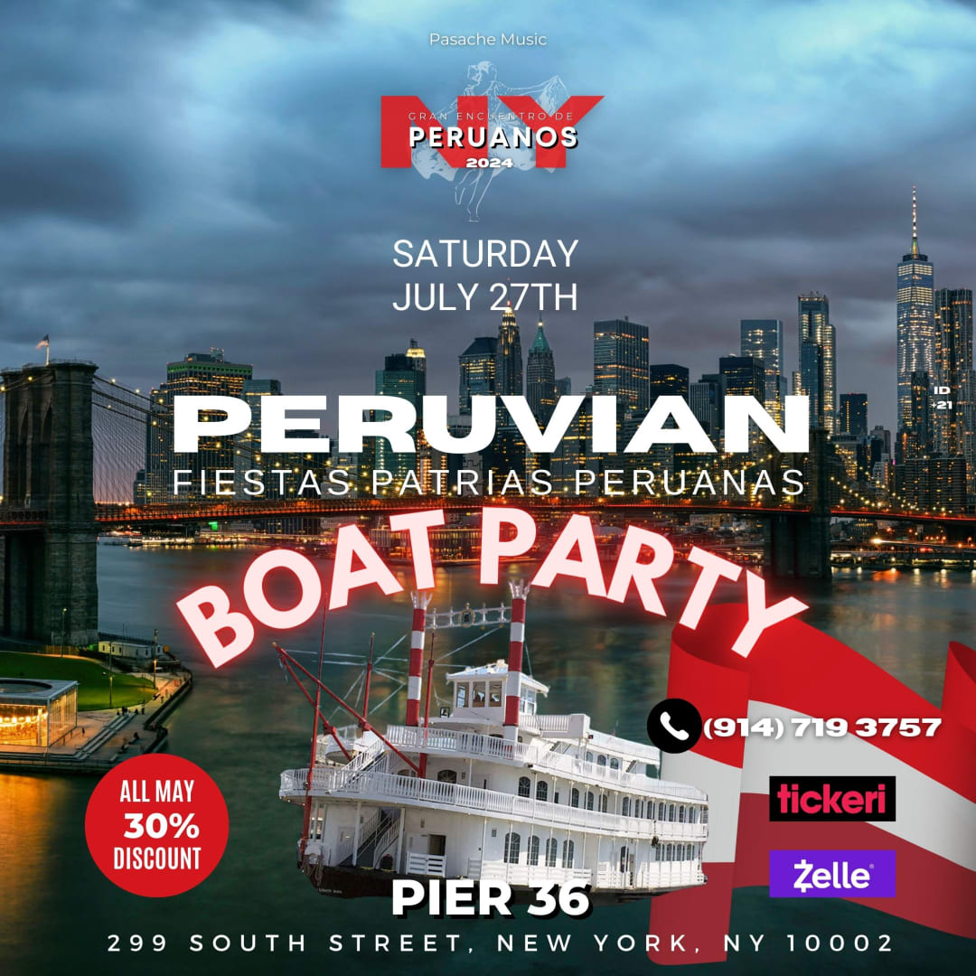 Event - PERUVIAN INDEPENDENCE DAY BOAT PARTY -SUNSET CELEBRATION - Ny, NY - sáb, 27 de julio de 2024} | concert tickets