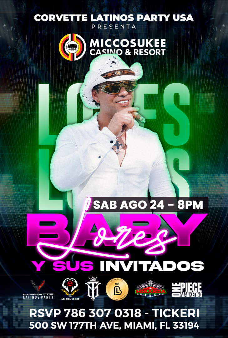 Event - Gran concierto baby lores miccosukee casino  - Miami, FL - sáb, 24 de agosto de 2024} | concert tickets