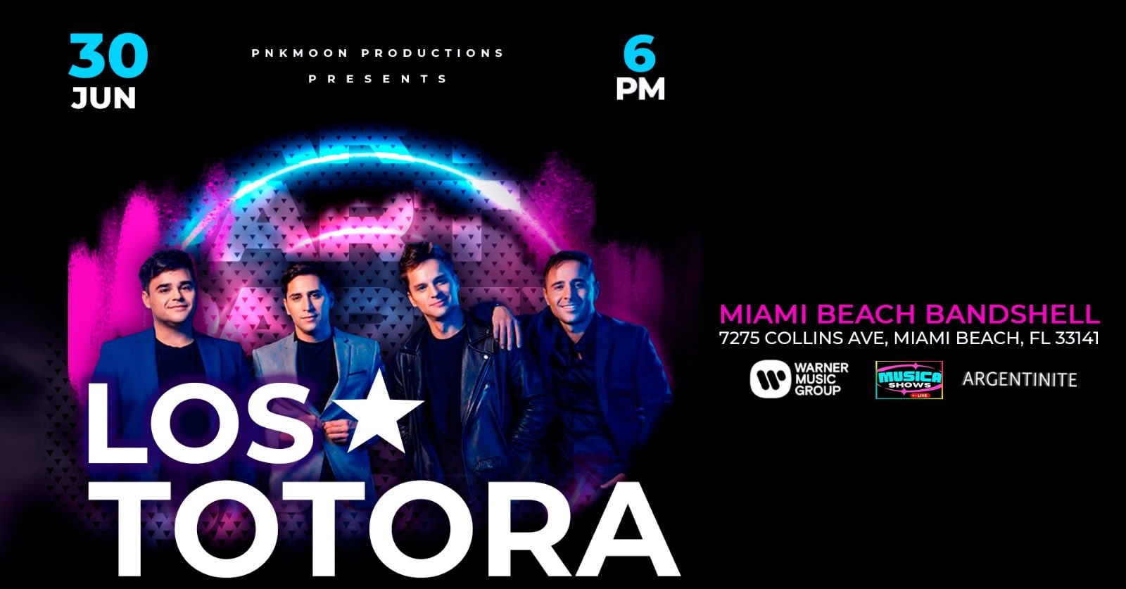 Event - LOS TOTORA EN CONCIERTO! - Miami Beach, FL - dom, 30 de junio de 2024} | concert tickets
