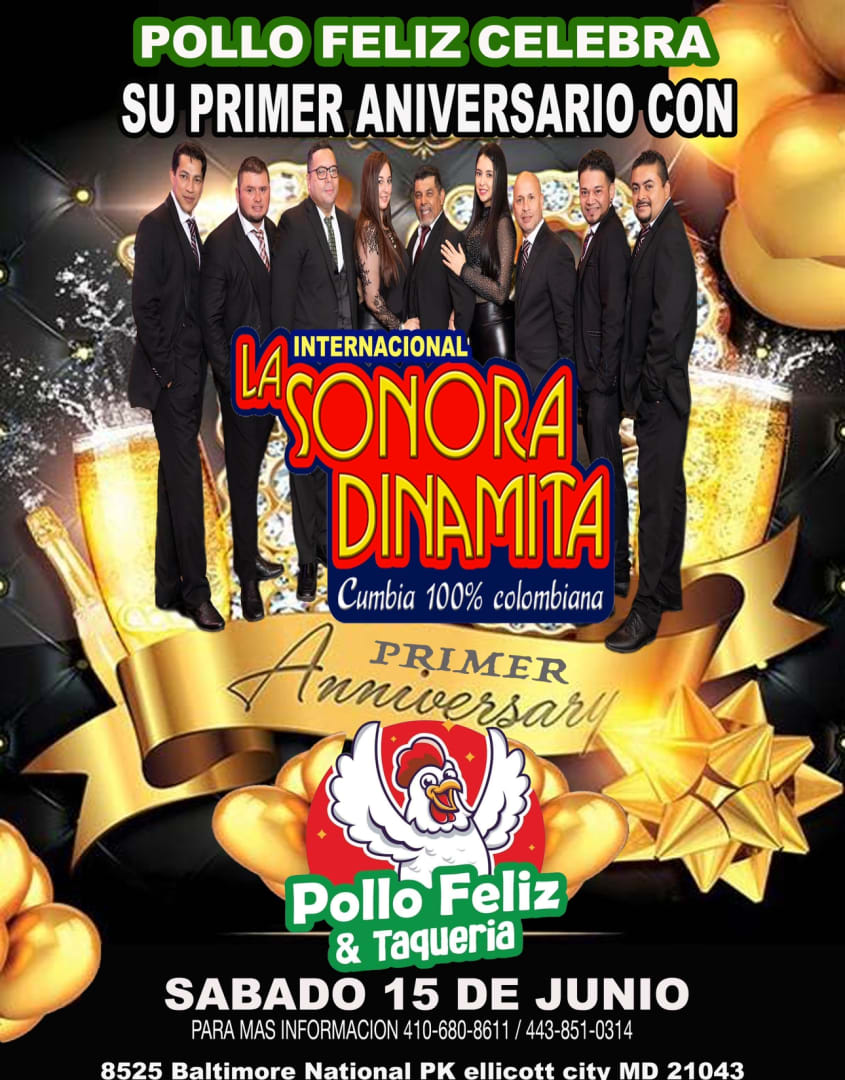 Event - GRAN REVENTO DE ANIVERSARIO EN POLLO FELIZ - Ellicott City, Maryland  - sáb, 15 de junio de 2024} | concert tickets