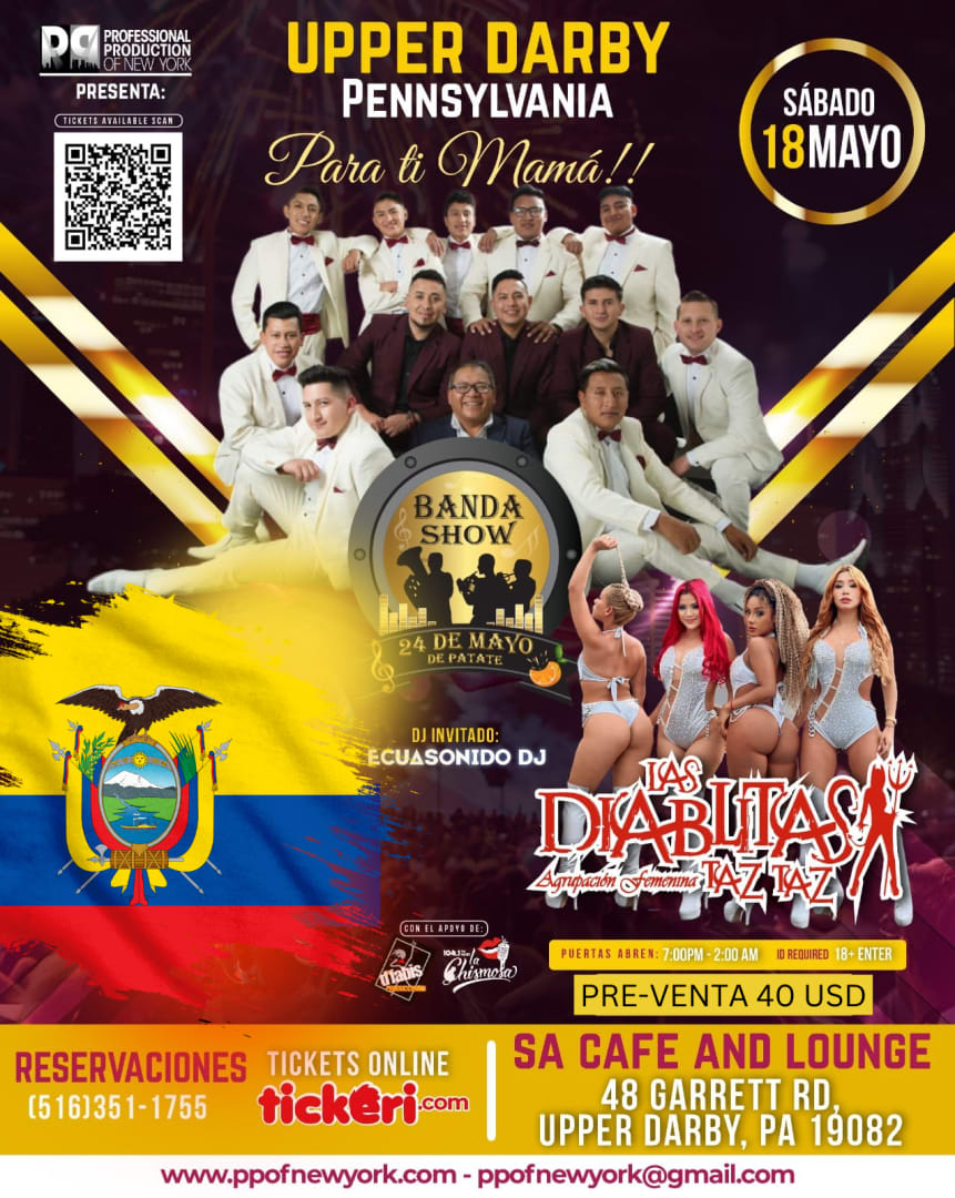 Event - Banda 24 de Mayo/Las Diablitas/JokiwasPara ti Mamá Pennsylvania  - Upper Darby , PA - sáb, 18 de mayo de 2024} | concert tickets