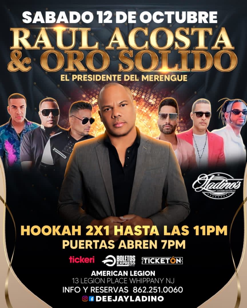 Event - Raul Acosta & Oro Solido - Whippany, NJ - sáb, 12 de octubre de 2024} | concert tickets