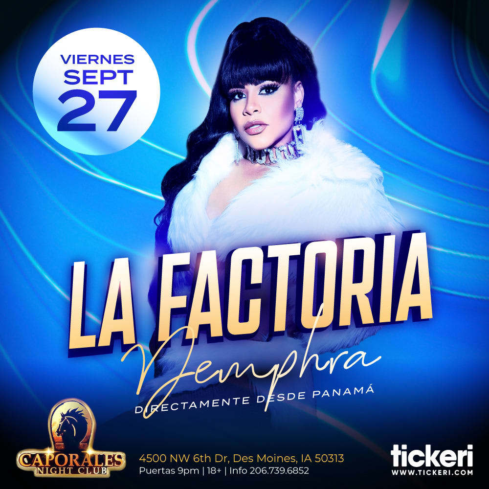 Event - LA FACTORIA EN  DES MOINES IOWA - Des Moines, IA - Fri, September 27, 2024} | concert tickets