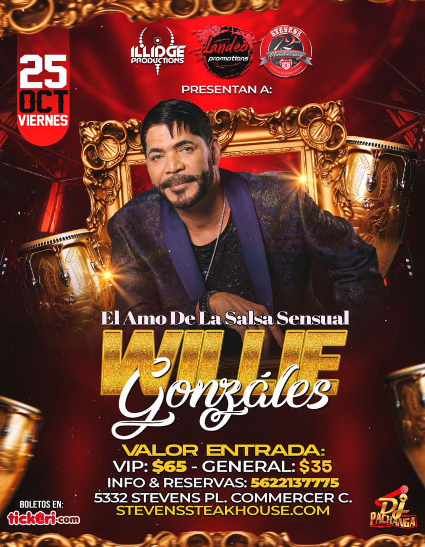 Event - VIP EVENT WILLIE GONZALES ! - Commerce, CA - vie, 25 de octubre de 2024} | concert tickets