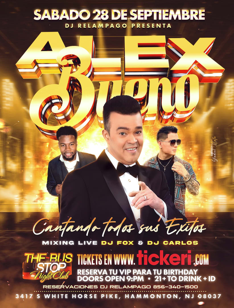 Event - ALEX BUENO EN VIVO! HAMMONTON NJ - Hammonton, NJ - sáb, 28 de septiembre de 2024} | concert tickets