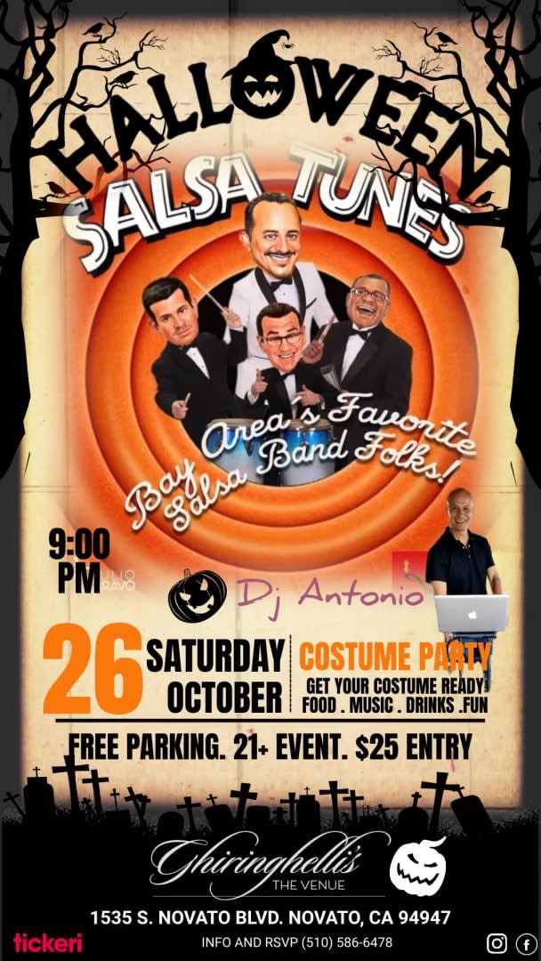 Event - "Halloween Salsa Tunes" - Novato, CA - sáb, 26 de octubre de 2024} | concert tickets