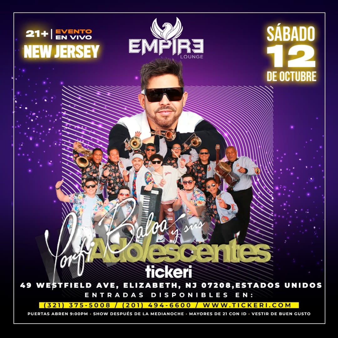 Event - Porfi Baloa y sus Adolescentes en New Jersey - Elizabeth, NJ - Sat, October 12, 2024} | concert tickets