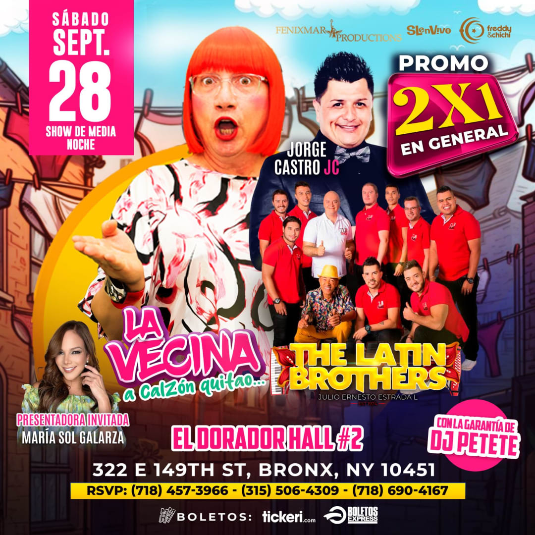 Event - LA VECINA & THE LATIN BROTHERS ! BRONX, NY - Bronx, Ny - sáb, 28 de septiembre de 2024} | concert tickets