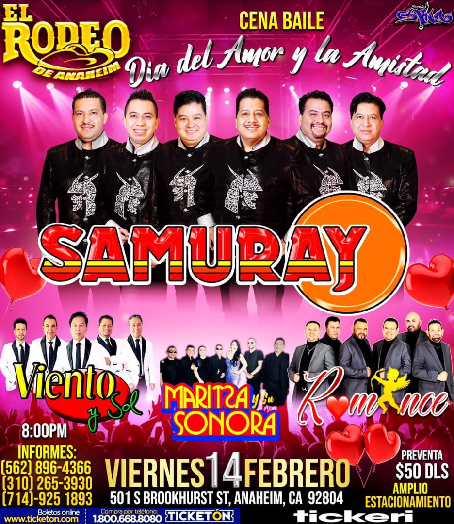 SAMURAY , EL TPO,VIENTO Y SOL , MARITZA Y SU SONORA , ROMANCE Tickets