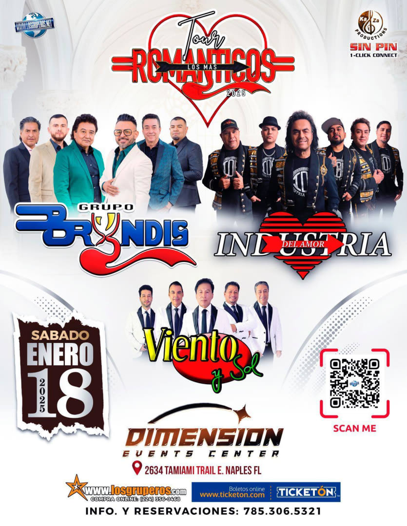 GRUPO BRYNDIS , INDUSTRIA DEL AMOR , VIENTO Y SOL EN VIVO ! Tickets