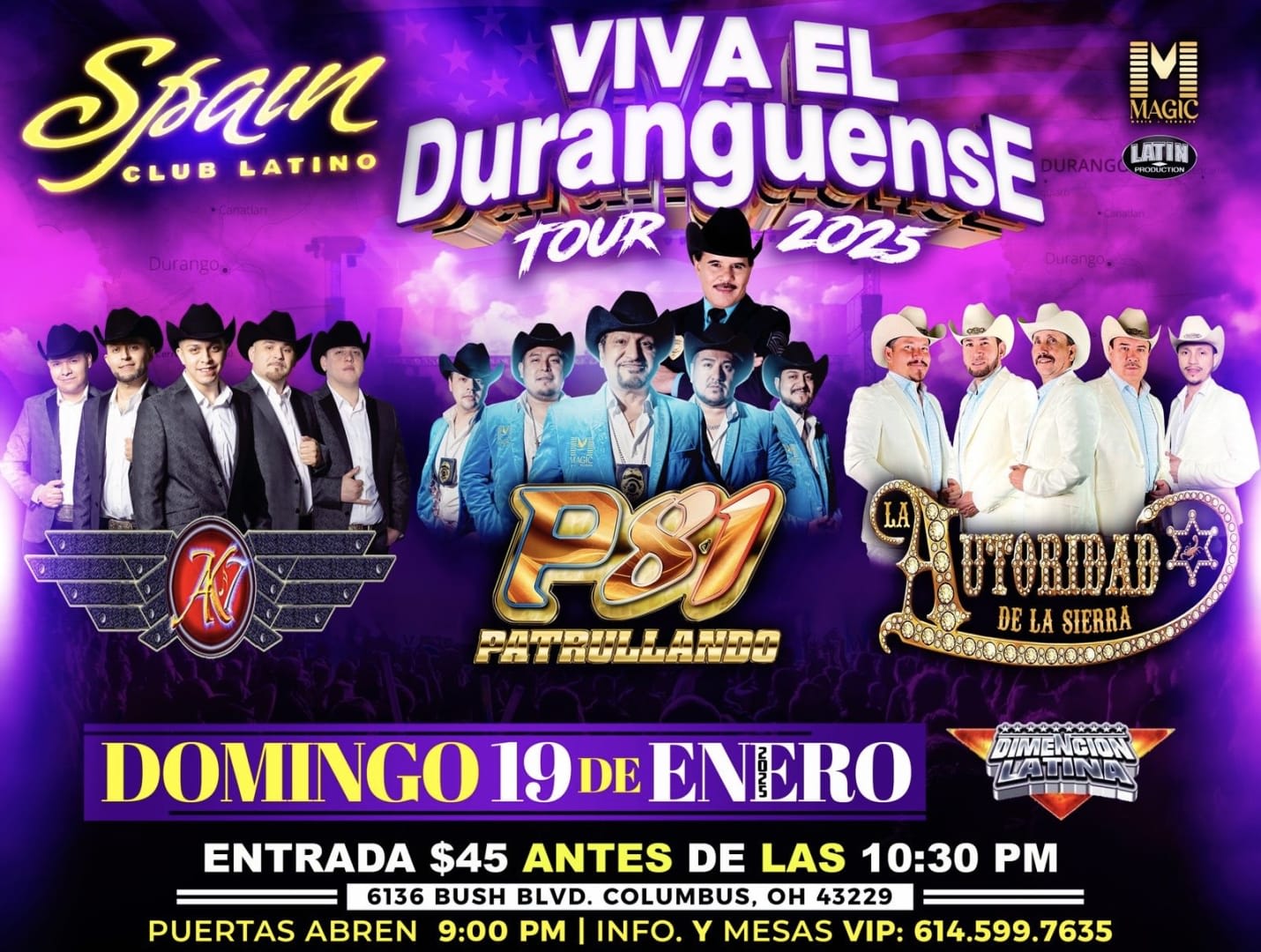 AK7, PATRULLA 81, AUTORIDAD DE LA SIERRA Tickets Boletos at Spain Night