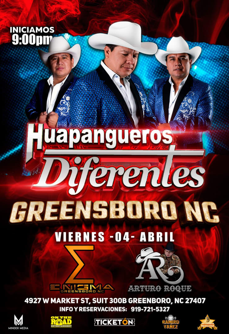 HUAPANGUEROS DIFERENTES Tickets Boletos at ENIGMA GREENSBORO Greensboro, North Carolina 2025