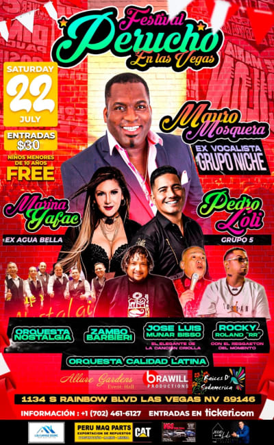 Event - FESTIVAL PERUANO 2023 EN LAS VEGAS  NEVADA - Las Vegas, Nevada - July 22, 2023 | concert tickets