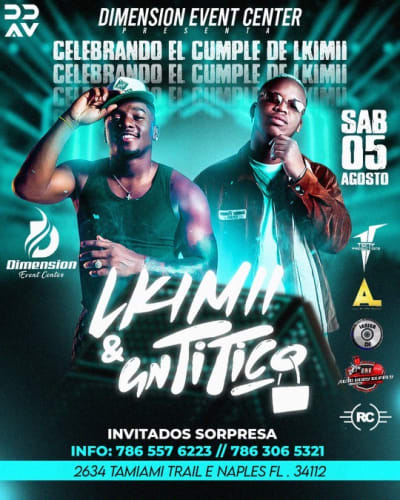 Event - LKIMII & TITICO EN CONCIERTO ! NAPLES FLORIDA - Naples, Florida - 5 de agosto de 2023 | concert tickets