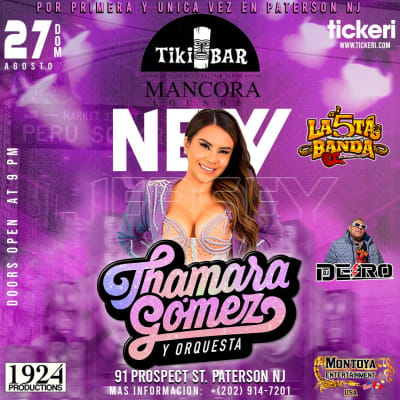 Event - Thamara Gómez (EX CORAZÓN SERRANO) por primera vez en NEW JERSEY - Paterson, New Jersey - August 27, 2023 | concert tickets