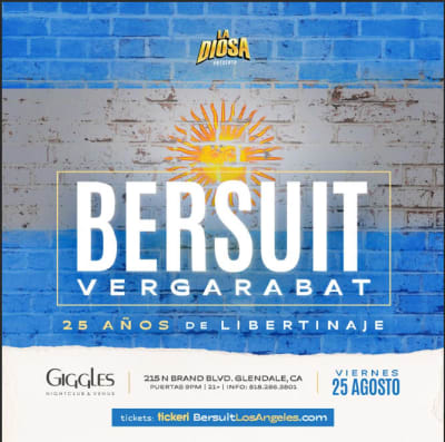 Event - BERSUIT EN CONCIERTO ! LOS ANGELES CALIFORNIA - Glendale, California - August 25, 2023 | concert tickets