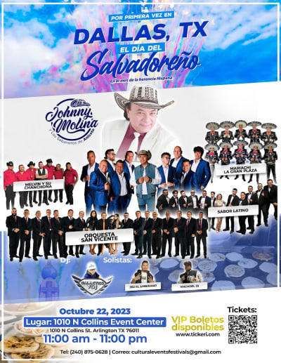 Event - EL Dia Del Salvadoreño 2023 (CEF) - Arlington, Texas - October 22, 2023 | concert tickets