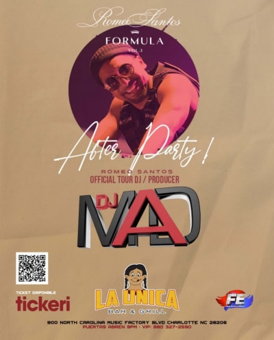 Event - Romeo Santos Official after party w/ DJ MAD at La Unica   - Charlotte, North Carolina - October 28, 2023 | concert tickets