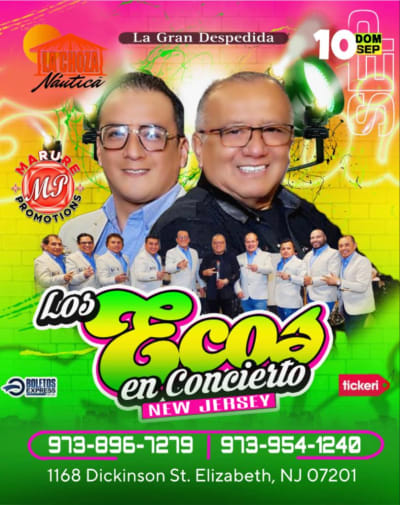 Event - LOS ECOS EN ELIZABETH - NEW JERSEY LA DESPEDIDA - Elizabeth, New Jersey - September 10, 2023 | concert tickets