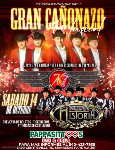 Event - AK-7 Y LA NUEVA HISTORIA EN PAPASSITOS DE MANASSAS V.A - Manassas Park, Virginia - 14 de octubre de 2023 | concert tickets