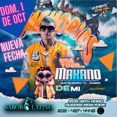 Event - MAKANO MEMORIAS TOUR USA - QUEENS (NUEVA FECHA) - Queens, New York - 1 de octubre de 2023 | concert tickets