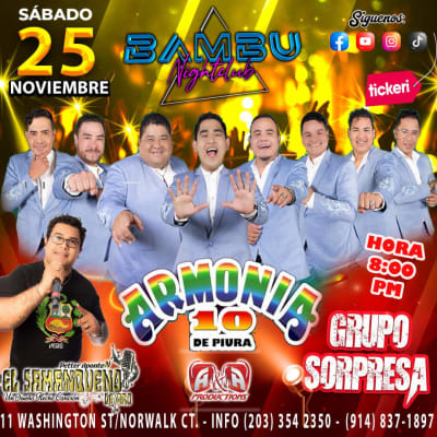 Event - ARMONIA 10 EN VIVO ! - Norwalk, Connecticut - 25 de noviembre de 2023 | concert tickets