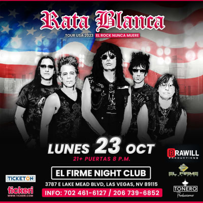 Event - RATA BLANCA TOUR USA 2023 LAS VEGAS NEVADA - Las Vegas, Nevada - 23 de octubre de 2023 | concert tickets