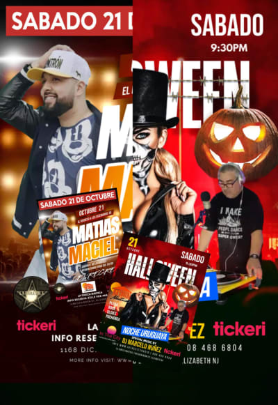 Event - Matias Maciel • Noche Uruguaya • Baile de Halloween - Elizabeth, New Jersey - October 21, 2023 | concert tickets