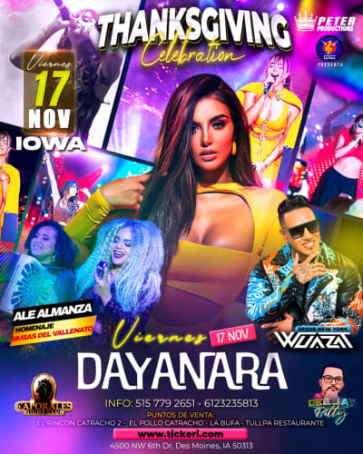 Event - DAYANARA Y WUAZA EN VIVO ! - Des Moines, Iowa - November 17, 2023 | concert tickets