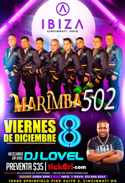 Event - MARIMBA 502 EN CONCIERTO !  - CINCINNAT, Ohio - December 8, 2023 | concert tickets