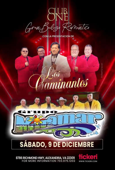 Los Caminantes Y Grupo Miramar Tickets Boletos At Club One Alexandria Virginia 2023 12 09 6784