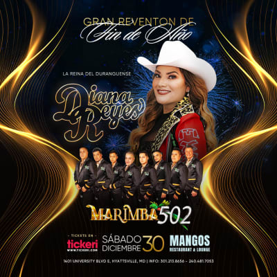 Event - DIANA REYES Y MARIMBA 502 EN CONCIERTO ! - Hyattsville, Maryland - December 30, 2023 | concert tickets