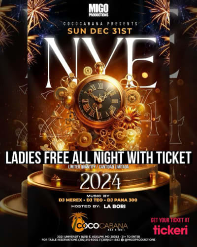 Event - NYE Celebration / Celebración de Año Nuevo - Adelphi, Maryland - 31 de diciembre de 2023 | concert tickets