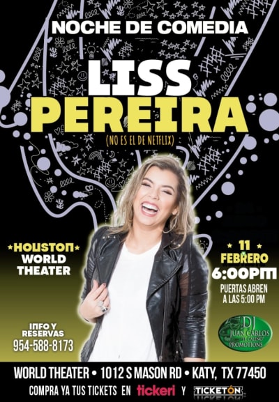 Event - NOCHE DE COMEDIA CON LISS PEREIRA - HOUSTON TX - Katy, Texas - 11 de febrero de 2024 | concert tickets