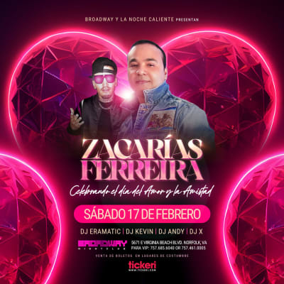 Event - ZACARIAS FERREIRA EN CONCIERTO ! - Norfolk, Virginia - February 17, 2024 | concert tickets