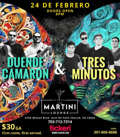 Event - Duende Camaron y Tres Minutos  - Falls Church, VA - 24 de febrero de 2024 | concert tickets