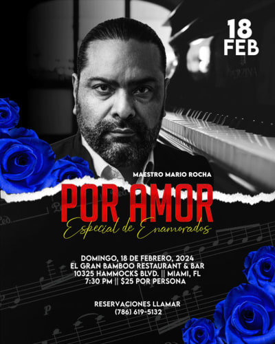 Event - Concierto "POR AMOR" Especial de Enamorados de Maestro Mario Rocha - Miami, Florida - 18 de febrero de 2024 | concert tickets